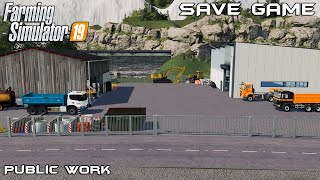 Save Game  Sandy Bay Public Work  Farming Simulator 19 [upl. by Karlyn717]