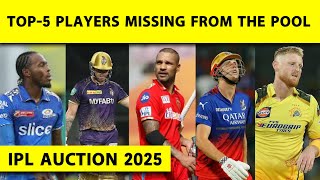 IPL AUCTION 2025आइयें देखें TOPFIVE STAR खिलाड़ी जो नहीं होंगे आने वाले AUCTION का हिस्सा [upl. by Evvie7]