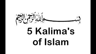 5 Kalimas in English  Quranic Verses  For Kids [upl. by Kushner757]