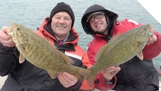 Cold Water Smallmouth Bass Fishing  Stingnose Jigging Spoon for Chunk Smallmouth [upl. by Parthen691]