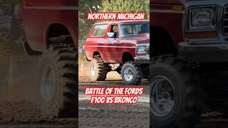 Battle of the FORDS F100 vs BRONCO nitrous sanddrags dragracing offroad northernmichigan fyp [upl. by Ikiv121]