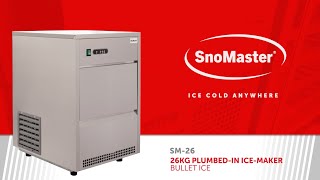 SnoMaster SM26 26Kg PlumbedIn IceMaker Bullet Ice [upl. by Gusty]