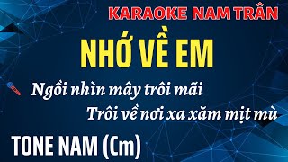 Karaoke Nhớ Về Em Tone Nam  Nam Trân [upl. by Akcimehs]