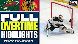 Minnesota Wild at Chicago Blackhawks  FULL Overtime Highlights  November 10 2024 [upl. by Attiuqahs]