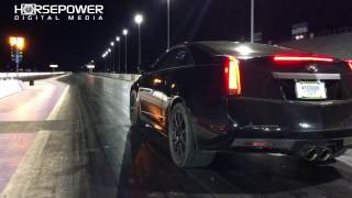 CTSV goes 111 in 14 mile on E85 full exhaust pulley and drag radials [upl. by Ardnuyek]