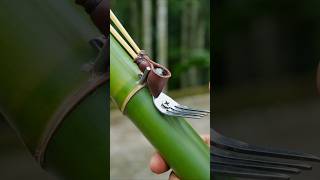 Bamboo creations with fork Bamboo Diy Slingshots Bambooart [upl. by Akinak523]