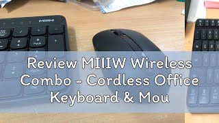 Review MIIIW Wireless Combo  Cordless Office Keyboard amp Mouse Kit Set [upl. by Wonacott]