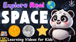 Explore Space for Kids Learn About the Sun Moon and Stars  ABC Panda TV [upl. by Tserof913]