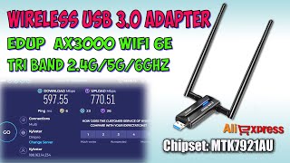 EDUP WiFi 6E AX3000 USB 30 WiFi Adapter ♦ Обзор тест скорости Full review [upl. by Shayn]