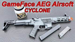 BEST BUDGET ELECTRIC AIRSOFT Game Face GFCR Cyclone AEG FullSemiAuto Rifle REVIEW airsoft [upl. by Adey]