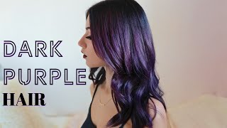 HOW TO DARK PURPLE HAIR DYEING At home [upl. by Kcired43]