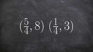 Learn how to determine the slope between two points with fractions [upl. by Anialam248]