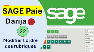 22 Formation SAGE PAIE Darija Marocain  Modifier lordre des rubriques [upl. by Kittie]