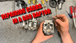 660 Raptor Carb Repair Rebiuld atv raptor 660 mechanic [upl. by Laehcar156]