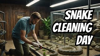 BIG cleaning day 😌 snake reptiles noperope dangernoodle snakecare [upl. by Analra]