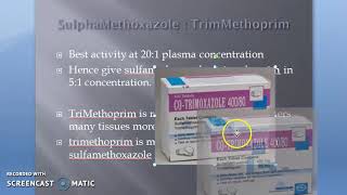 Pharmacology 706 c Cotrimoxazole Sulphamethoxazole TriMethoprim Ratio organism bacteria [upl. by Massab]