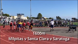 2024 Milpitas v SC v Saratoga 1600m races [upl. by Borgeson]