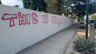 quotThis is Chumash Landquot spraypainted near Old Mission Santa Barbara [upl. by Gwendolen]