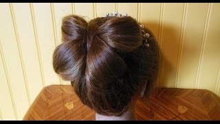 CoiffureChignon quotDouble noeudPapillonquotHairstyleBun quotDouble knot updoButterflyquotPeinado Mariposa [upl. by Teeter259]