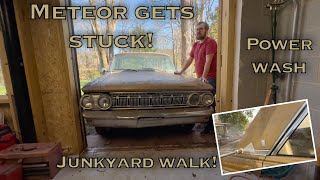 Can We Find Floors Classic Car Junkyard  First Pressure Wash  1963 Mercury Meteor [upl. by Saitam577]