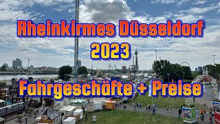 Rheinkirmes Düsseldorf 2023  Fahrgeschäfte  Preise [upl. by Sheeran]