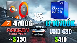 Ryzen 7 4700G vs i7 10700K  CPU and iGPU Test [upl. by Kilgore]