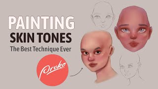 Painting Skin Tones  Using Techniques By ProkoTV  Digital Art [upl. by Nylaehs]