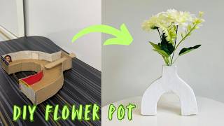 Flower pot Making I White CementCraft Ideas  Home Decoration [upl. by Michi]