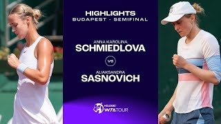 Anna Karolina Schmiedlova vs Aliaksandra Sasnovich  2024 Budapest Semifinal  WTA Match Highlights [upl. by Giselbert321]