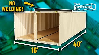 Connecting Two Shipping Containers Together Double Wide Home Garage Warehouse  DIY  NO WELDING [upl. by Neu]