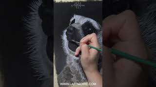 Peindre la fourrure en peinture acrylique Shorts  peinture animaux réaliste [upl. by Bruell]