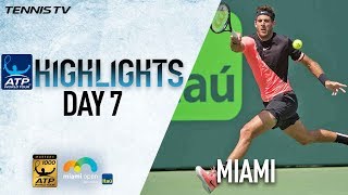 Highlights Del Potro Zverev Roar Into Miami QFs [upl. by Notak]