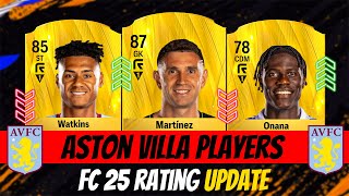 FC 25 Aston Villa Player Ratings EA FC 25🔥 ft Martinez Watkins Onana [upl. by Jennette849]