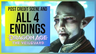 Dragon Age Veilguard All 4 Endings  Secret Post Credit Scene 4K 60FPS [upl. by Nnylrebma]