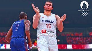 NBA 2K24 Live Simulation  USA vs Serbia FULL GAME  Olympic Mens Basketball [upl. by Pastelki834]