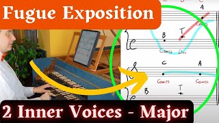 Fugue Exposition 2 Inner voices  Major  Improvise your Fugue 10 [upl. by Punke]