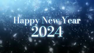 HAPPY NEW YEAR 2024 Video Loop Wallpaper Screesaver Background 1 HOUR blue ice snow [upl. by Awad]