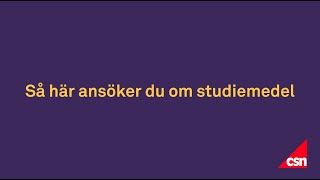 Ansöka om studiemedel för studier i Sverige [upl. by Nerissa]