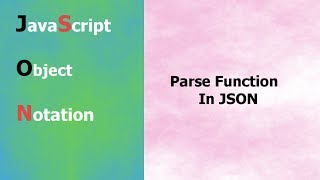 JSON Tutorial  8  Parse Function In JSON  Hindi [upl. by Silrak]