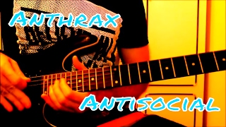 AnthraxAntisocialGuitar Solo CoverPractice Mode [upl. by Llesram]