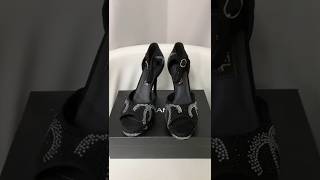 Shiny high heels Chanel highheel diamondshoes chanelshoes [upl. by Alra]