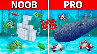 Mikey Family amp JJ Family  NOOB vs PRO  Submarine Build Challenge in Minecraft Maizen [upl. by Aneen]