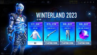 WINTERLAND 2023 FREE REWARDS🥶 FREE FIRE [upl. by Fowle]