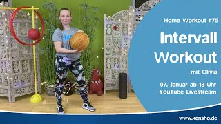 HomeWorkout 75 Intervall Workout mit Olivia  Do 070121 ab 18 Uhr [upl. by Nirhtak]