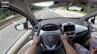 Renault ZOE 2016 on German Autobahn  POV Top Speed Drive [upl. by Ahset]