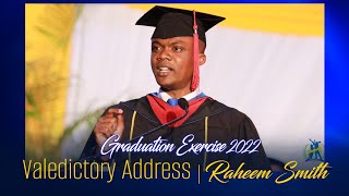 NCU Graduation 2022  Valedictory Address  Raheem Smith [upl. by Nahtnanhoj]