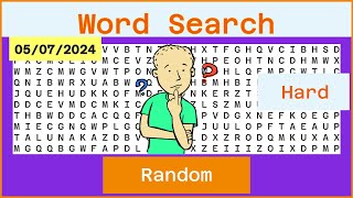 Word Search Hard  Random  05072024 [upl. by Eetnahs]