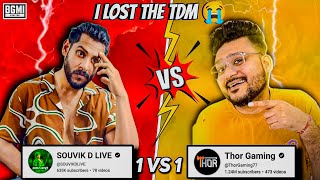 😭I LOST THE BIGGEST TDM CHALLENGE ThorGaming77SOUVIKDLIVE1 [upl. by Japheth]