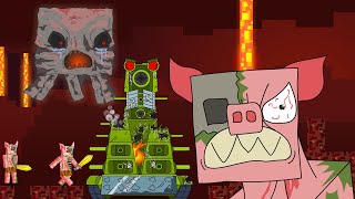 I WILL CUT THE KV44 DOWN KV44 vs Boss Zombie Pig  Cartoons about tanks [upl. by Adnalor]