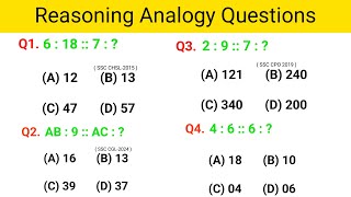 SSC GD Reasoning Analogy  Analogy Questions  Reasoning Analogy Questions Short Trick 2024 [upl. by Genesa]